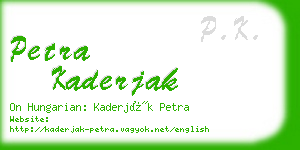 petra kaderjak business card